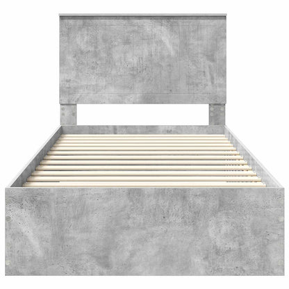 Struttura del letto con testiera Grigio cemento 100 x 200 cm | homemem39