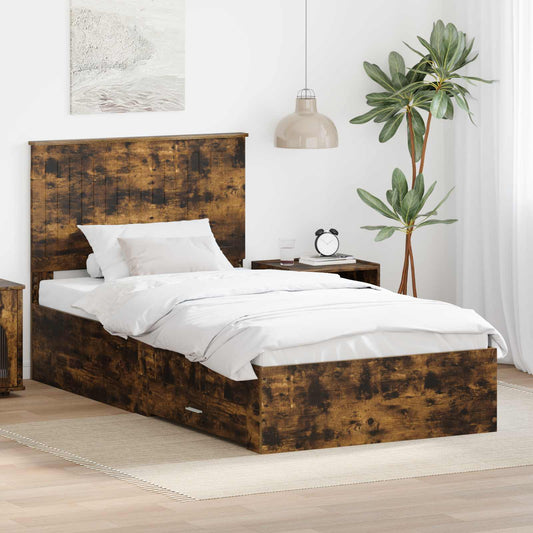 Struttura del letto Rovere fumé 100 x 200 cm Legno multistrato | homemem39