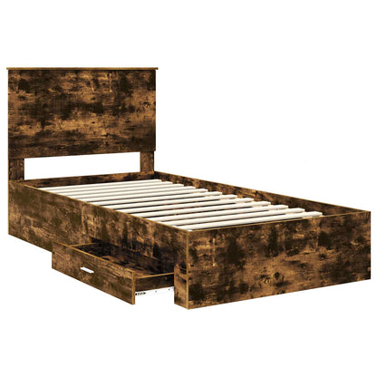 Struttura del letto Rovere fumé 100 x 200 cm Legno multistrato