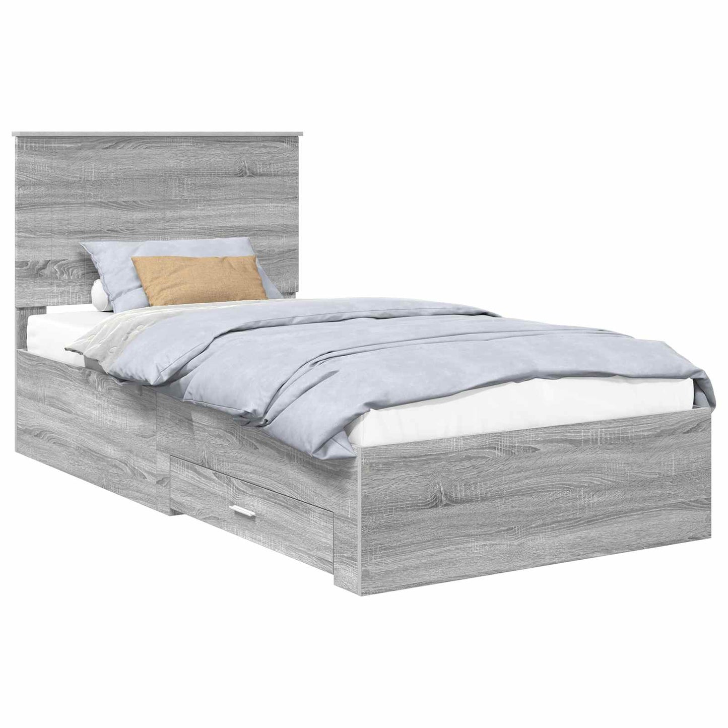 Struttura del letto con testiera Grigio Sonoma 100 x 200 cm | homemem39