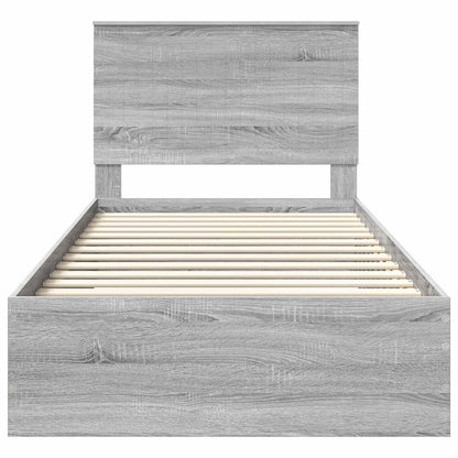 Struttura del letto con testiera Grigio Sonoma 100 x 200 cm | homemem39