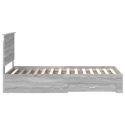 Struttura del letto con testiera Grigio Sonoma 100 x 200 cm | homemem39