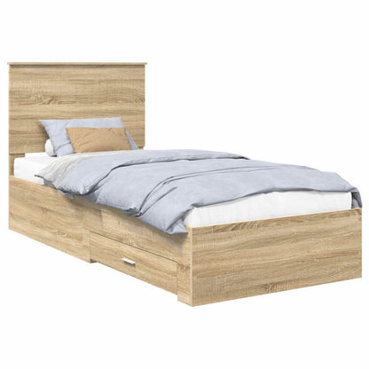 Struttura del letto Rovere Sonoma 90 x 200 cm Legno multistrato | homemem39