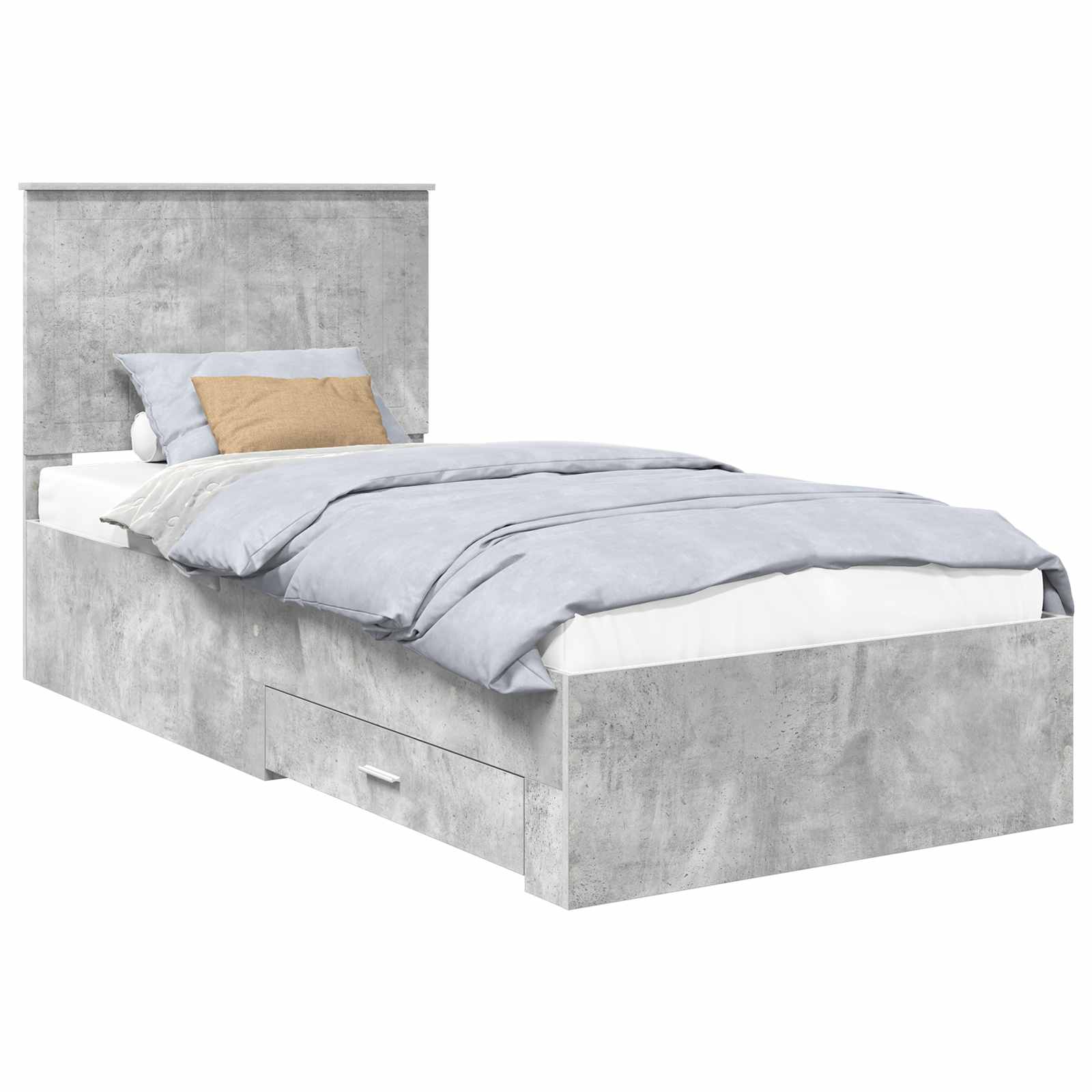 Struttura del letto con testiera Grigio cemento 90 x 200 cm | homemem39