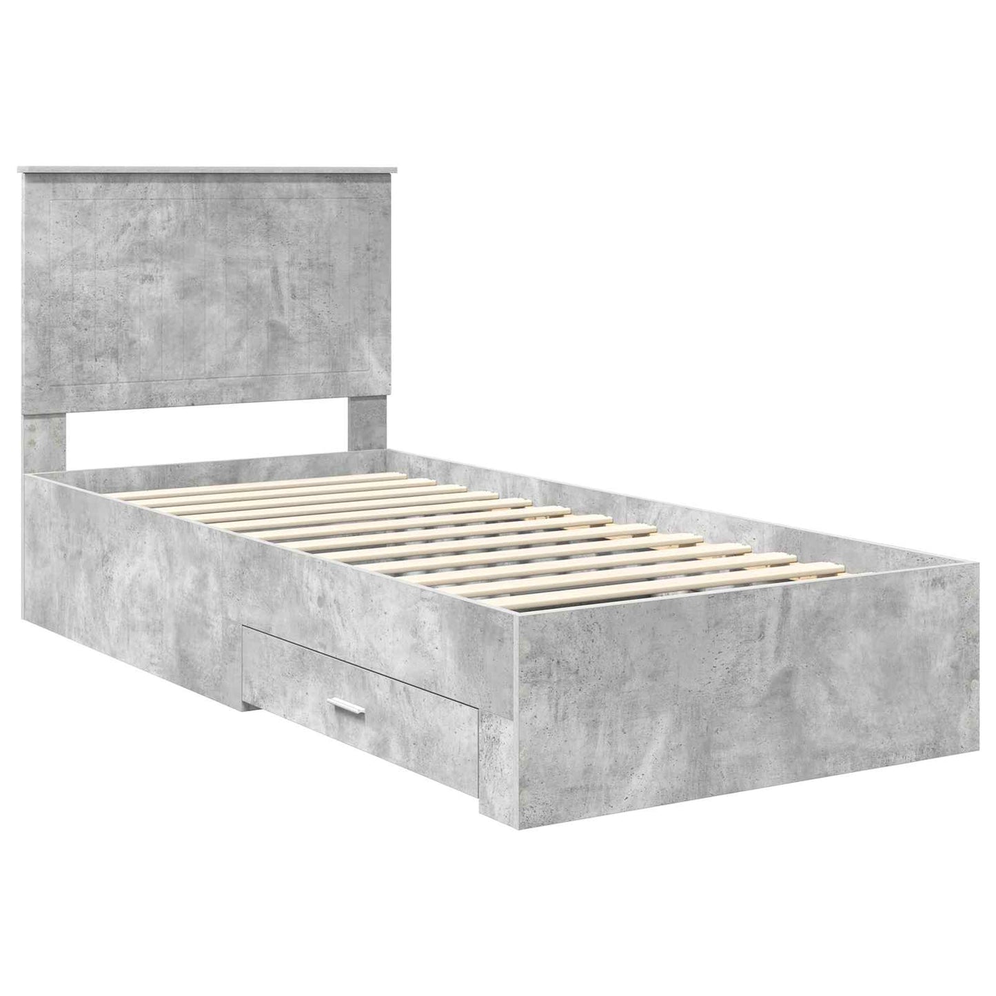 Struttura del letto con testiera Grigio cemento 90 x 200 cm | homemem39