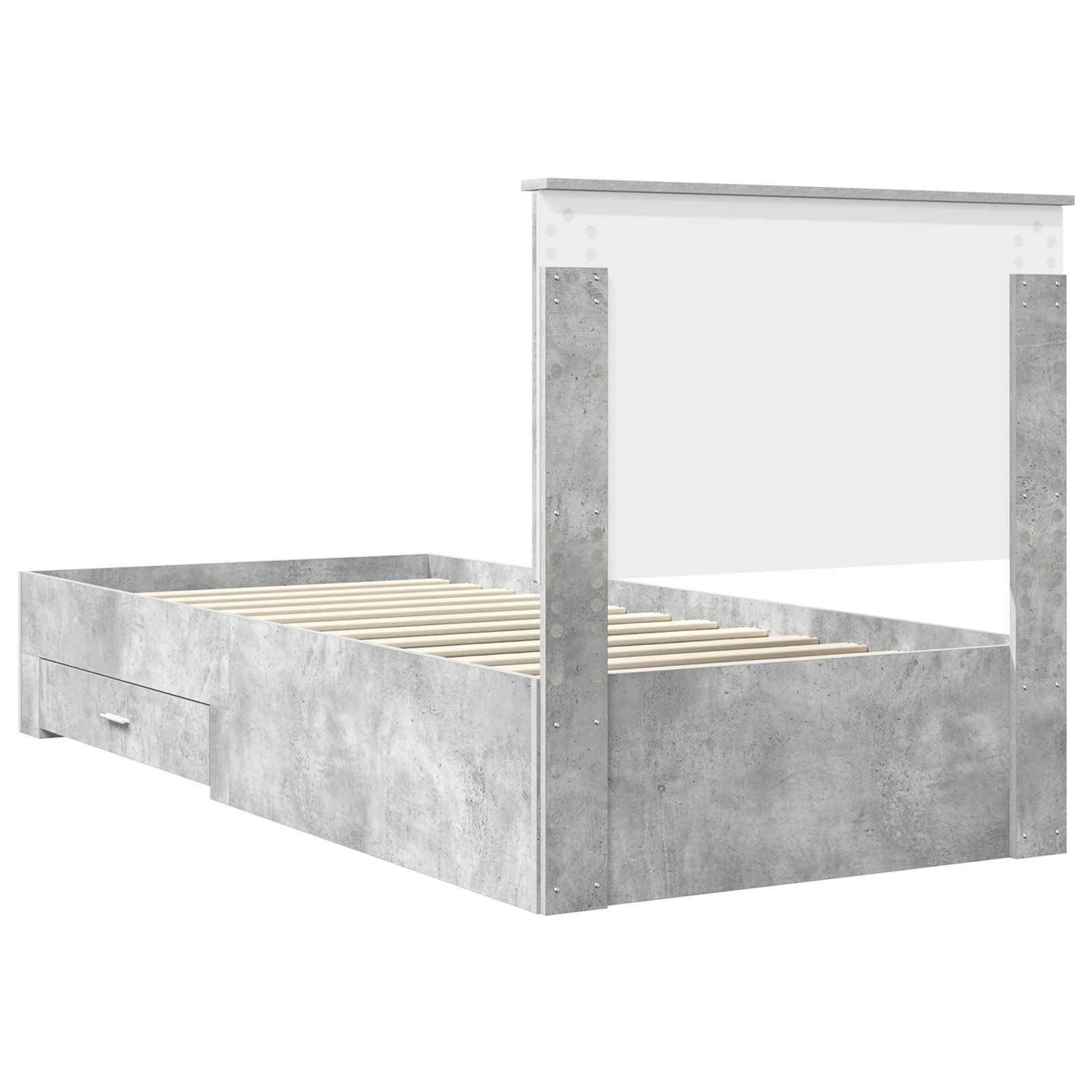 Struttura del letto con testiera Grigio cemento 90 x 200 cm | homemem39