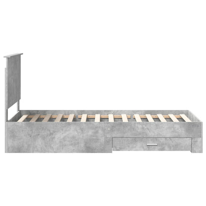 Struttura del letto con testiera Grigio cemento 90 x 200 cm | homemem39