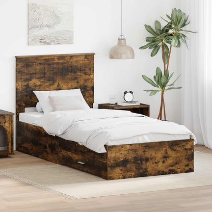 Struttura del letto Rovere fumé 90 x 200 cm Legno multistrato | homemem39