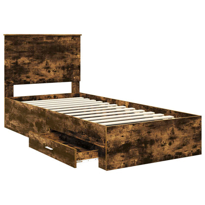 Struttura del letto Rovere fumé 90 x 200 cm Legno multistrato | homemem39