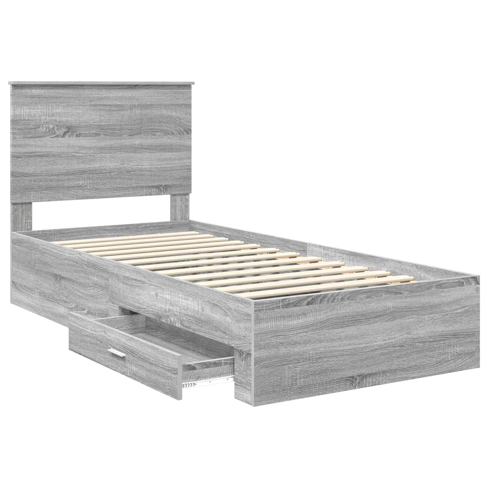 Struttura del letto Grigio Sonoma 90 x 200 cm Legno multistrato | homemem39
