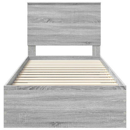 Struttura del letto Grigio Sonoma 90 x 200 cm Legno multistrato | homemem39