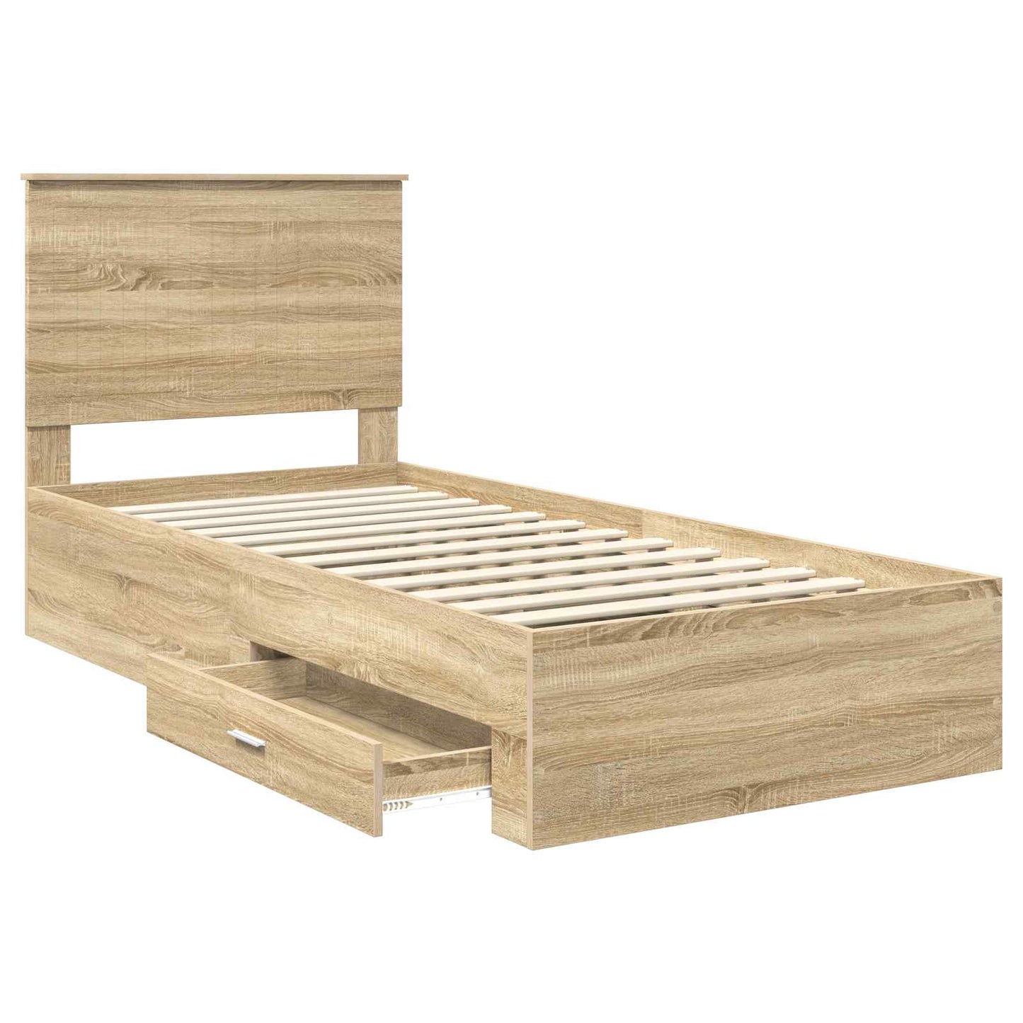 Struttura del letto Rovere Sonoma 90 x 190 cm Legno multistrato