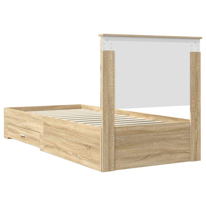 Struttura del letto Rovere Sonoma 90 x 190 cm Legno multistrato