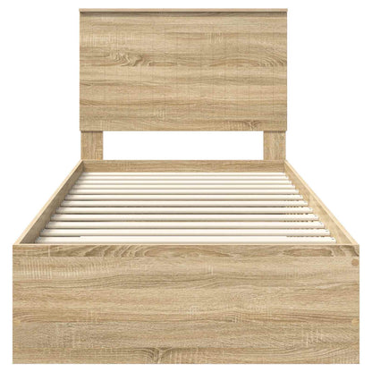 Struttura del letto Rovere Sonoma 90 x 190 cm Legno multistrato