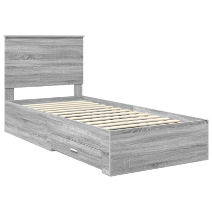 Struttura del letto Grigio Sonoma 90 x 190 cm Legno multistrato | homemem39