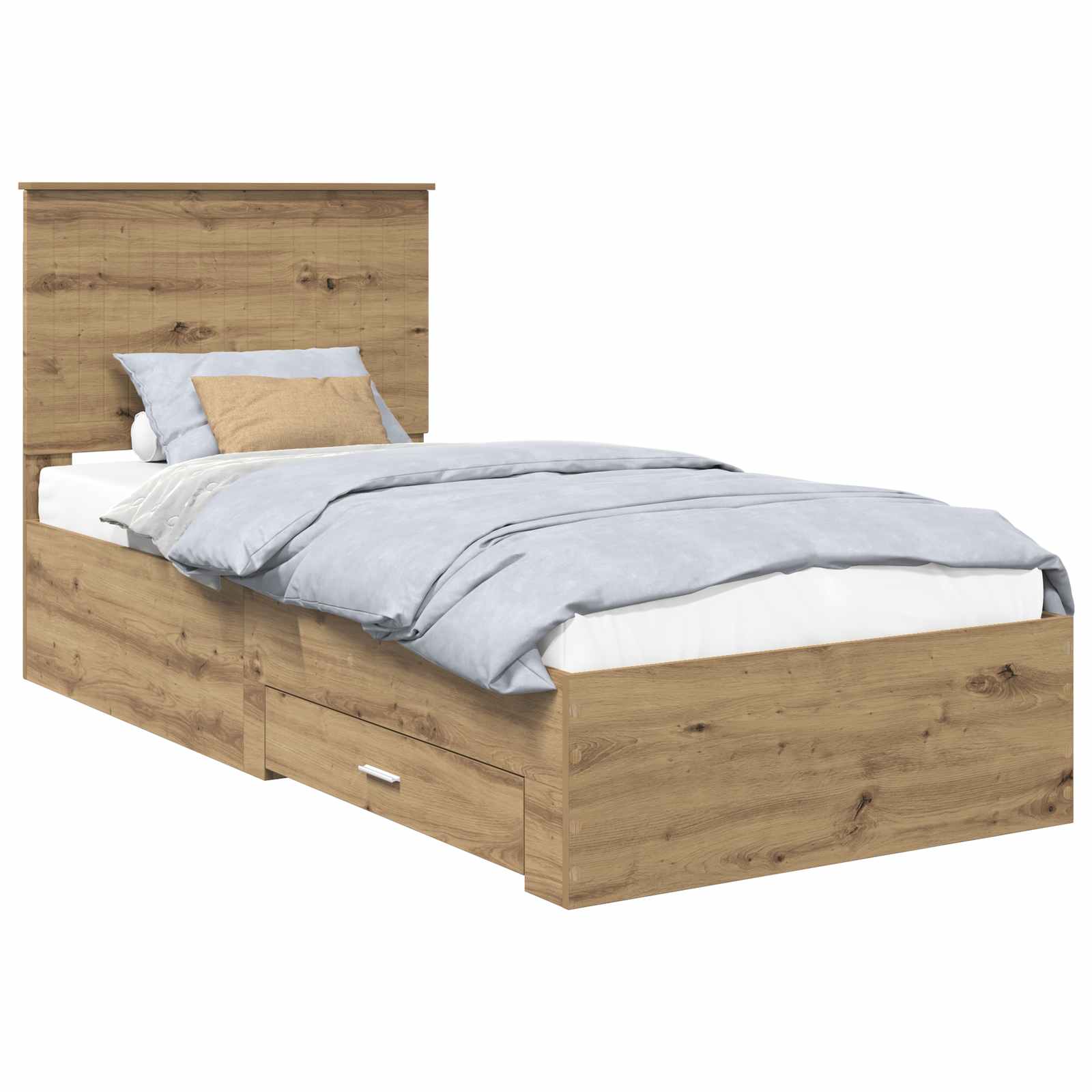 Struttura del letto con cassetto Rovere artigianale 90 x 190 cm | homemem39