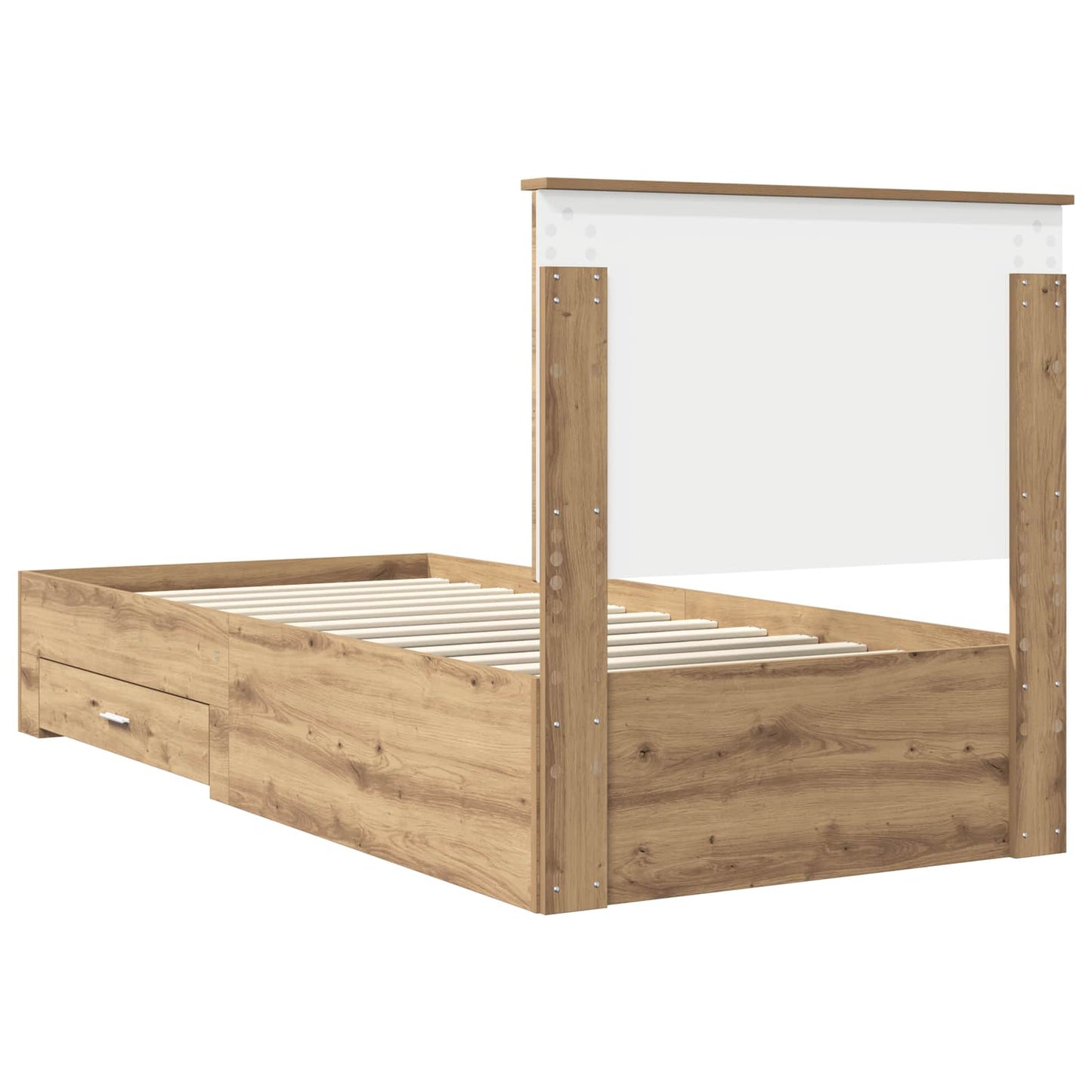 Struttura del letto con cassetto Rovere artigianale 90 x 190 cm | homemem39