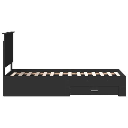 Struttura del letto con testiera Nero e Argento 70 x 190 cm | homemem39