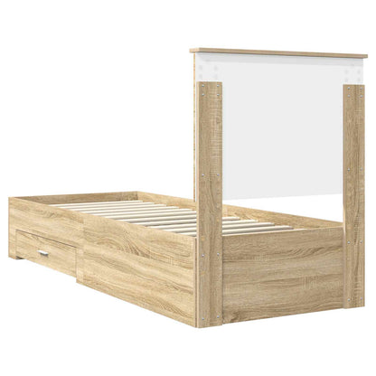 Struttura del letto Rovere Sonoma e Argento 70 x 190 cm | homemem39