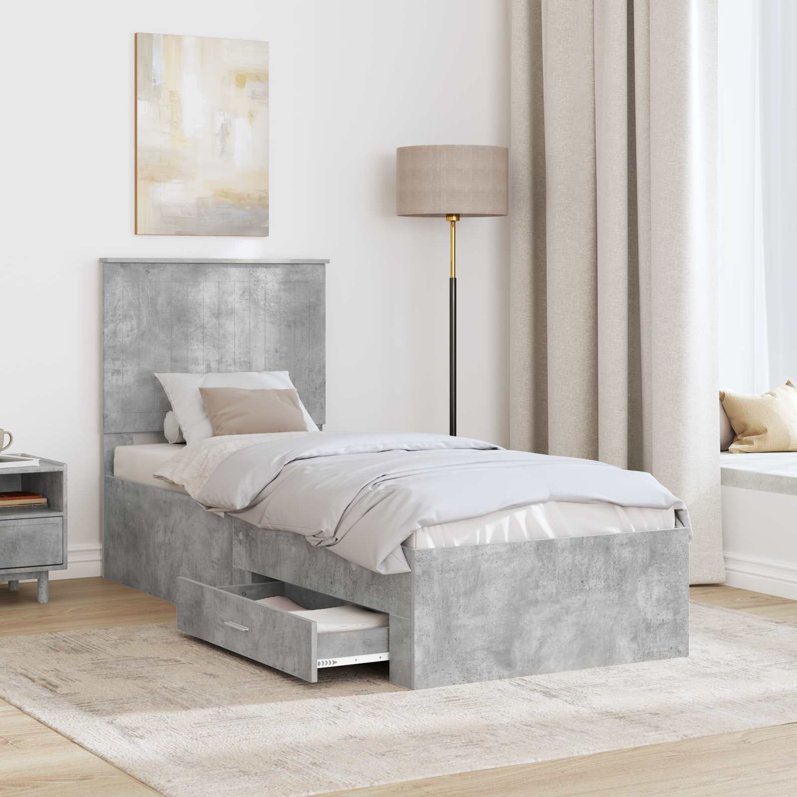 Struttura del letto Grigio Certo e Argento 70 x 190 cm | homemem39