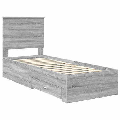 Struttura del letto Grigio Sonoma e Argento 70 x 190 cm | homemem39