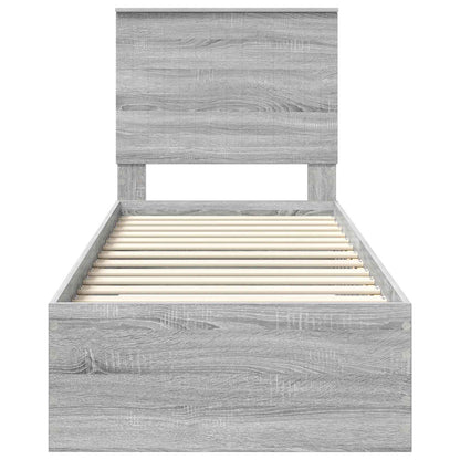 Struttura del letto Grigio Sonoma e Argento 70 x 190 cm | homemem39