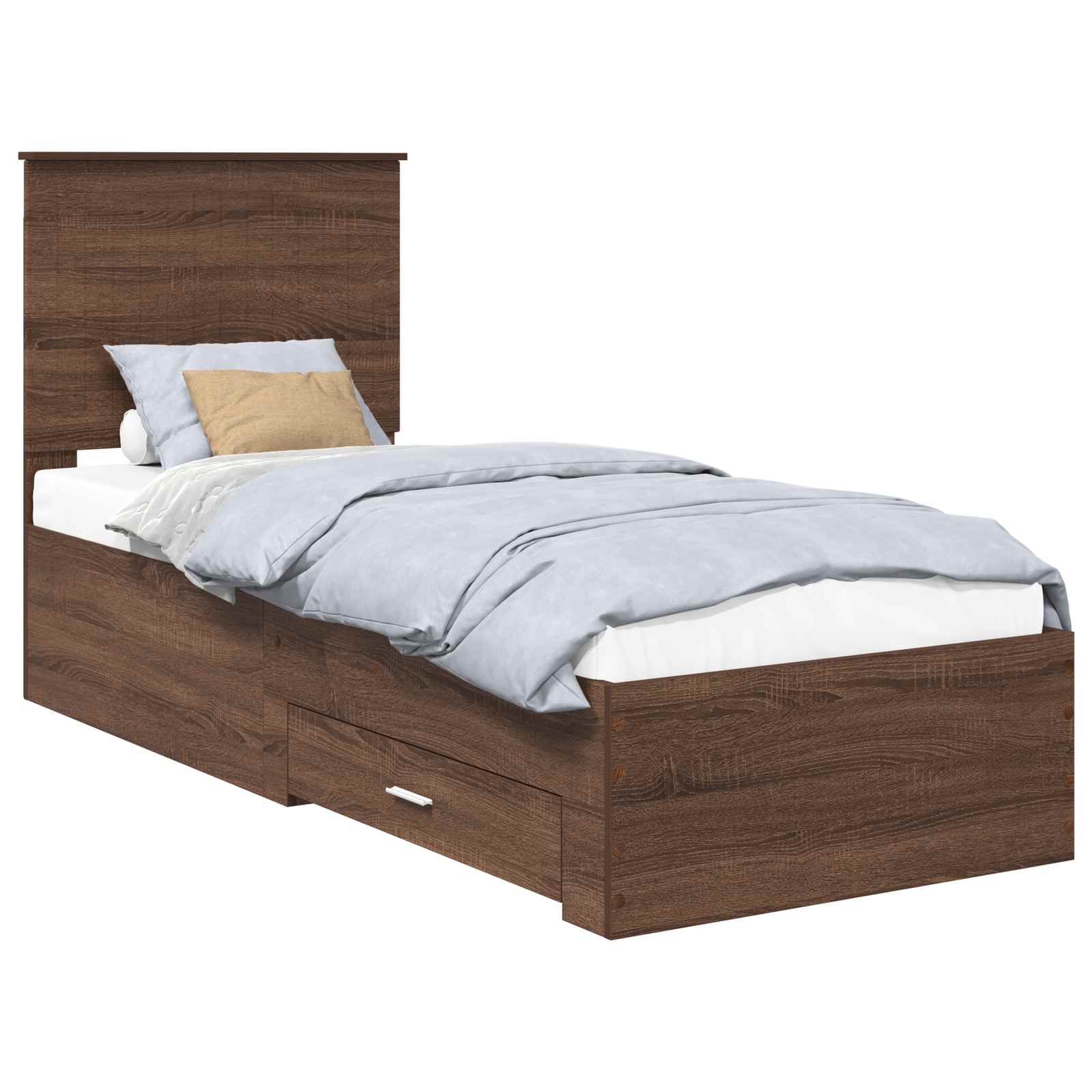 Struttura del letto Rovere Marrone e Argento 70 x 190 cm | homemem39