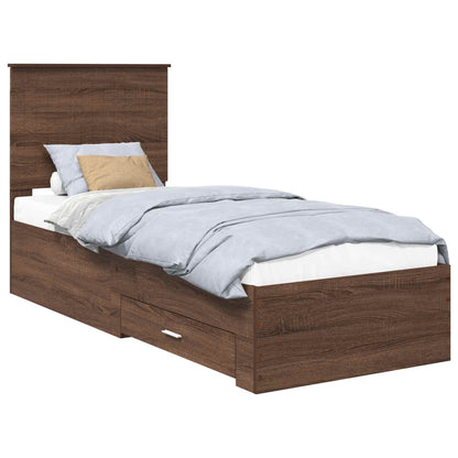 Struttura del letto Rovere Marrone e Argento 70 x 190 cm | homemem39