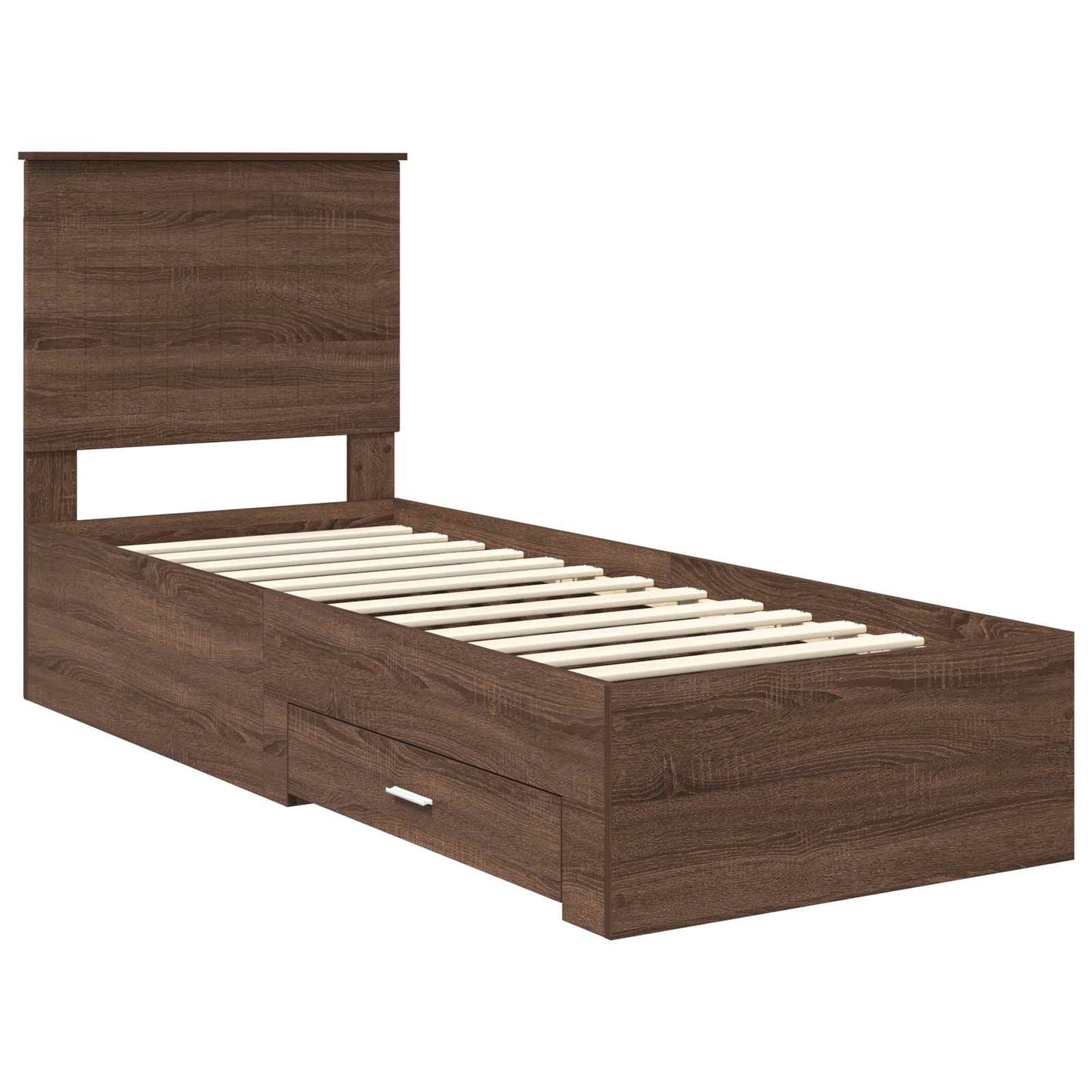 Struttura del letto Rovere Marrone e Argento 70 x 190 cm | homemem39