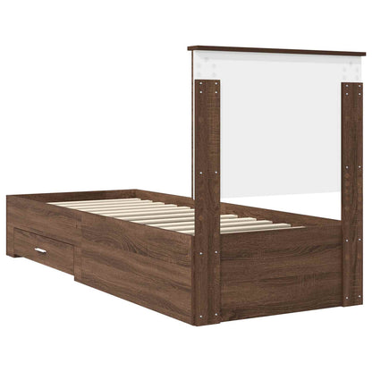 Struttura del letto Rovere Marrone e Argento 70 x 190 cm | homemem39