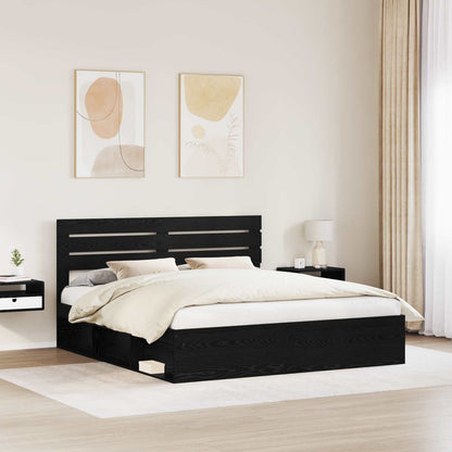 Struttura del letto Nero 200 x 200 cm Pino massello | homemem39