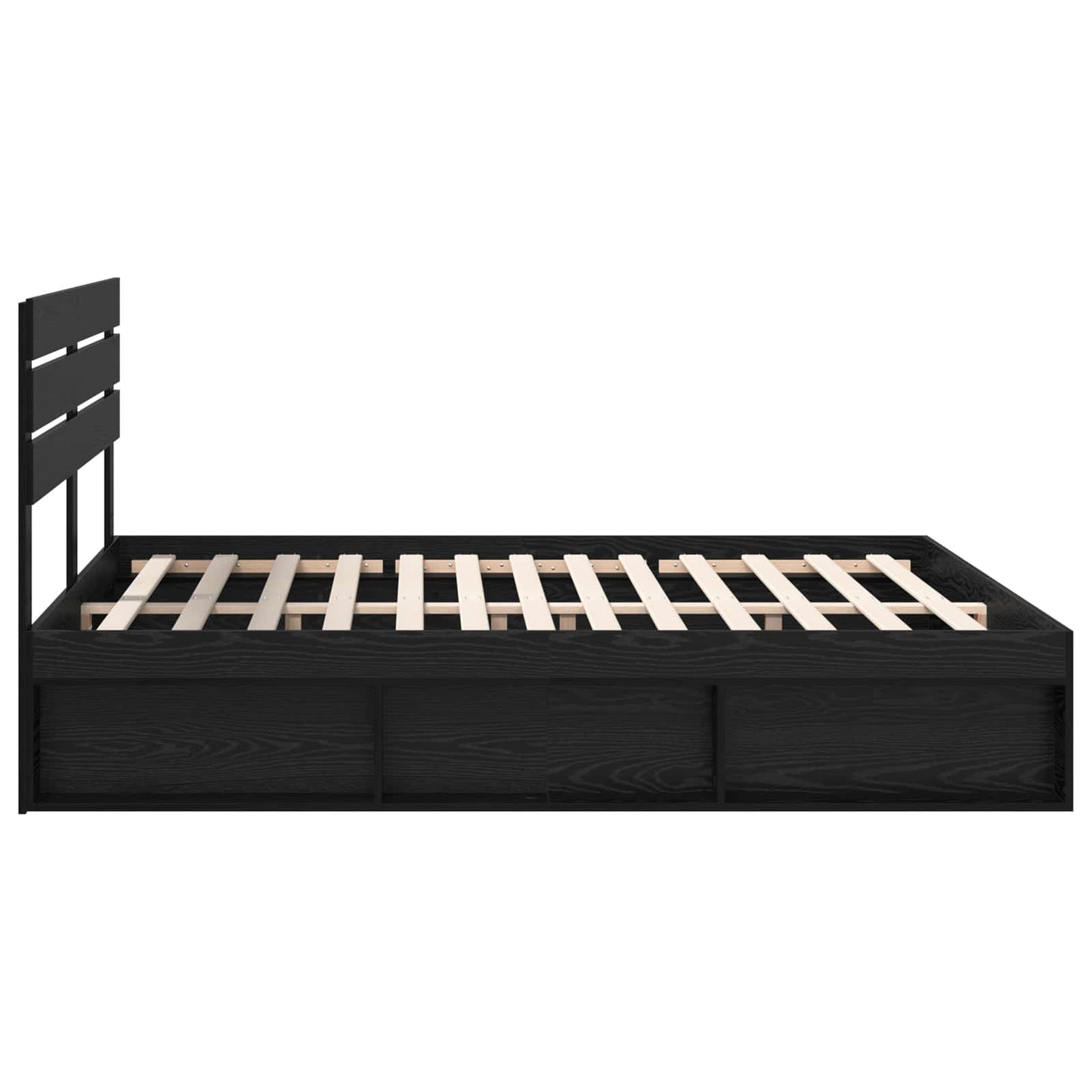 Struttura del letto Nero 200 x 200 cm Pino massello | homemem39