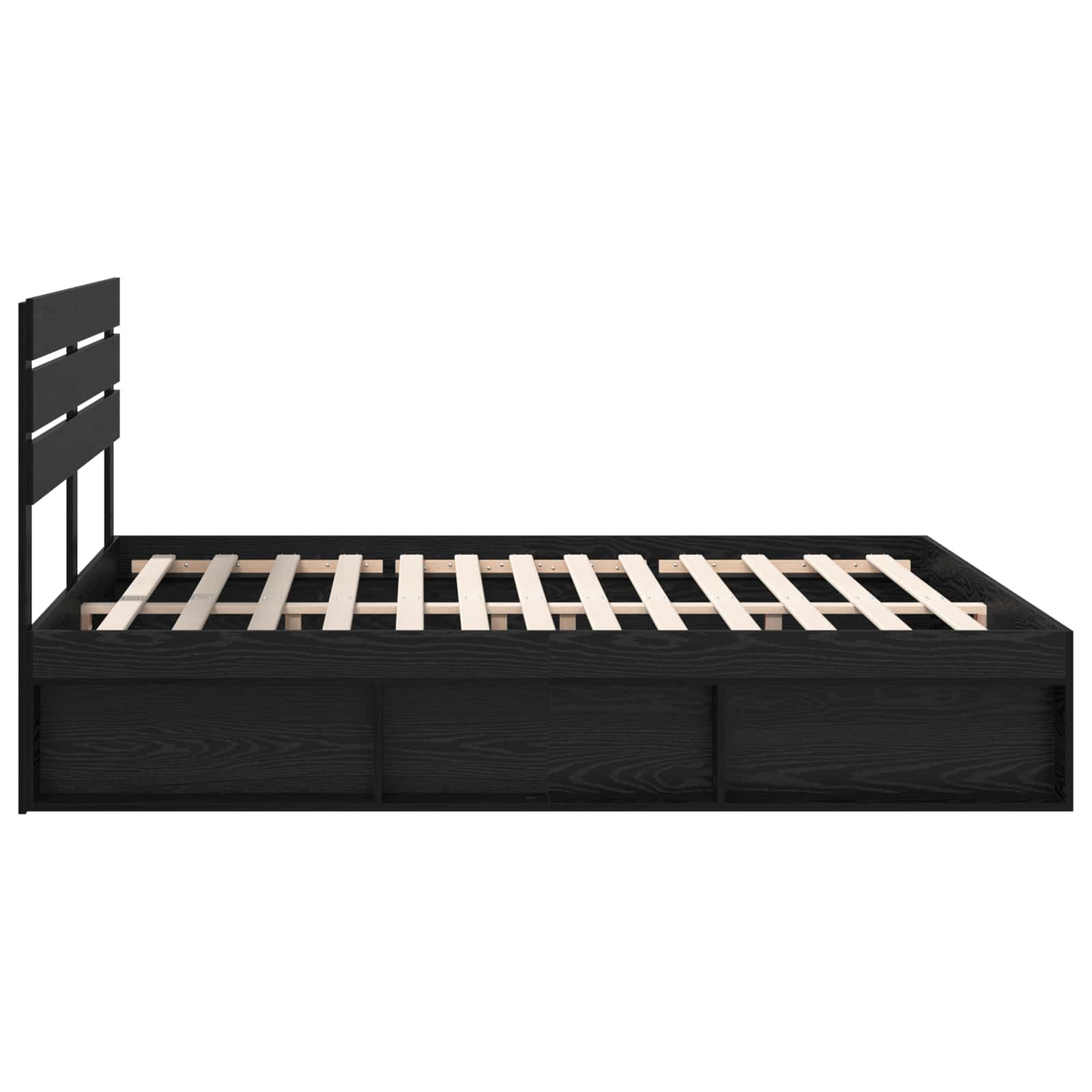 Struttura del letto Nero 200 x 200 cm Pino massello | homemem39