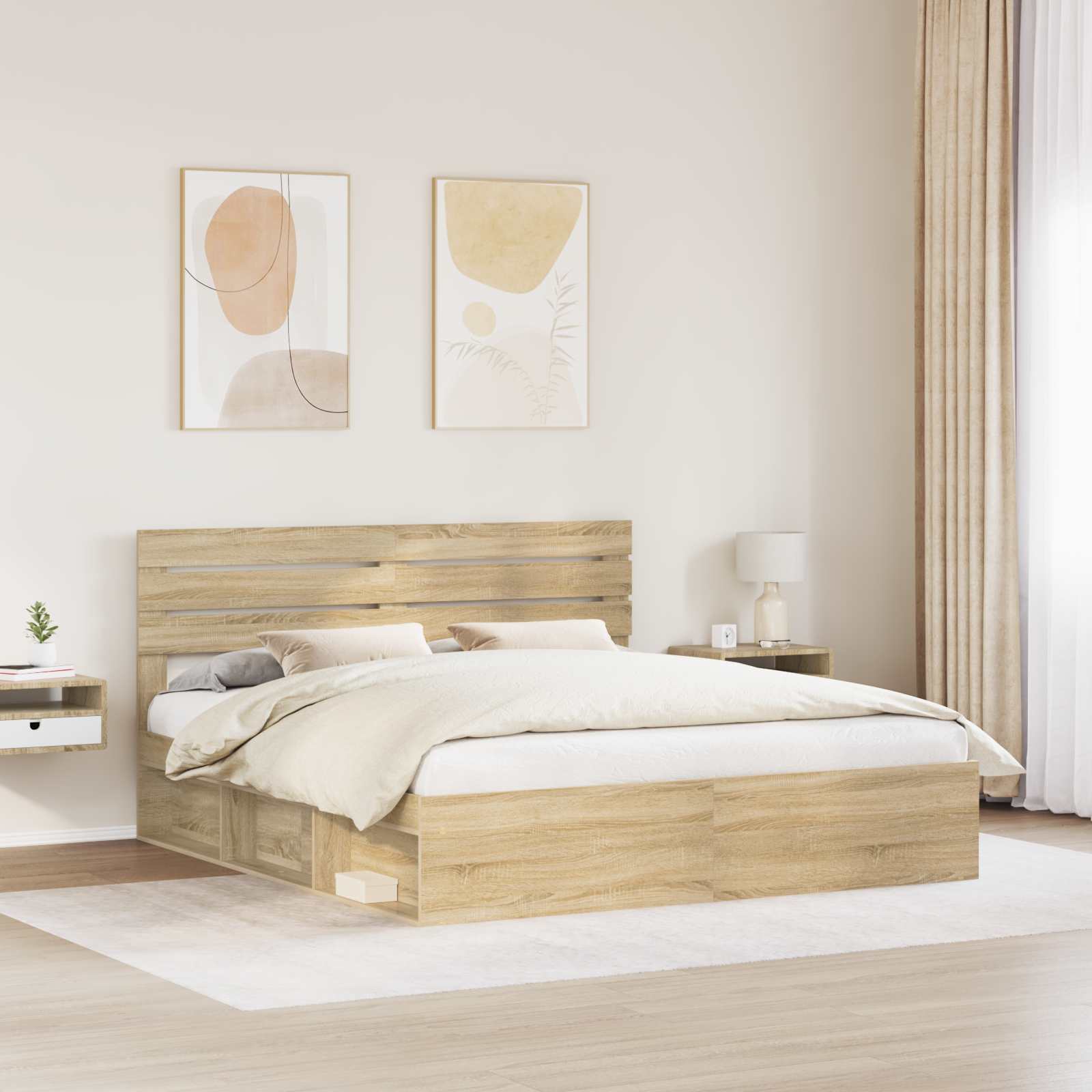 Struttura del letto Sonoma 200 x 200 cm Pino massello | homemem39