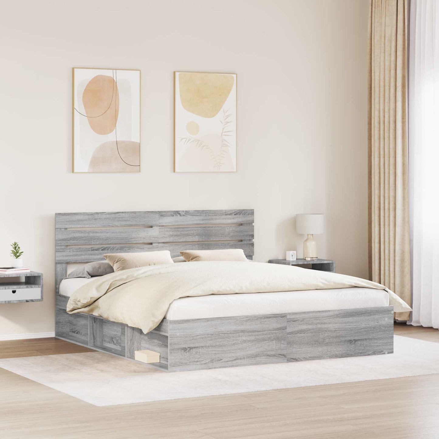 Struttura del letto Grigio Sonoma 180 x 200 cm Pino massello | homemem39