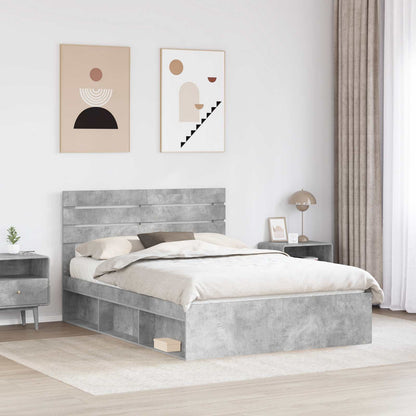 Struttura del letto Grigio Concretè 150 x 200 cm Pino massello | homemem39