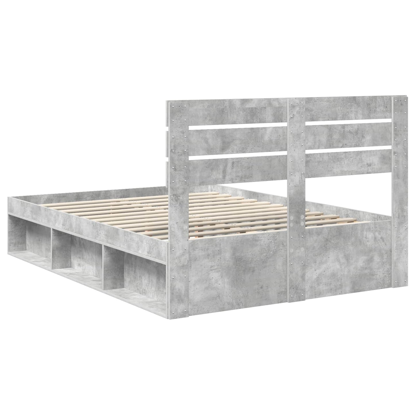 Struttura del letto Calcestruzzo 140 x 190 cm Pino massello | homemem39