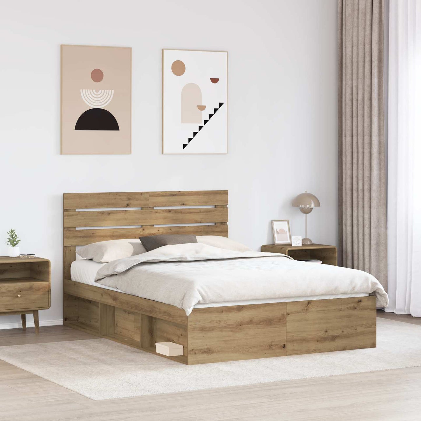 Struttura del letto Rovere Artigianale 140 x 190 cm