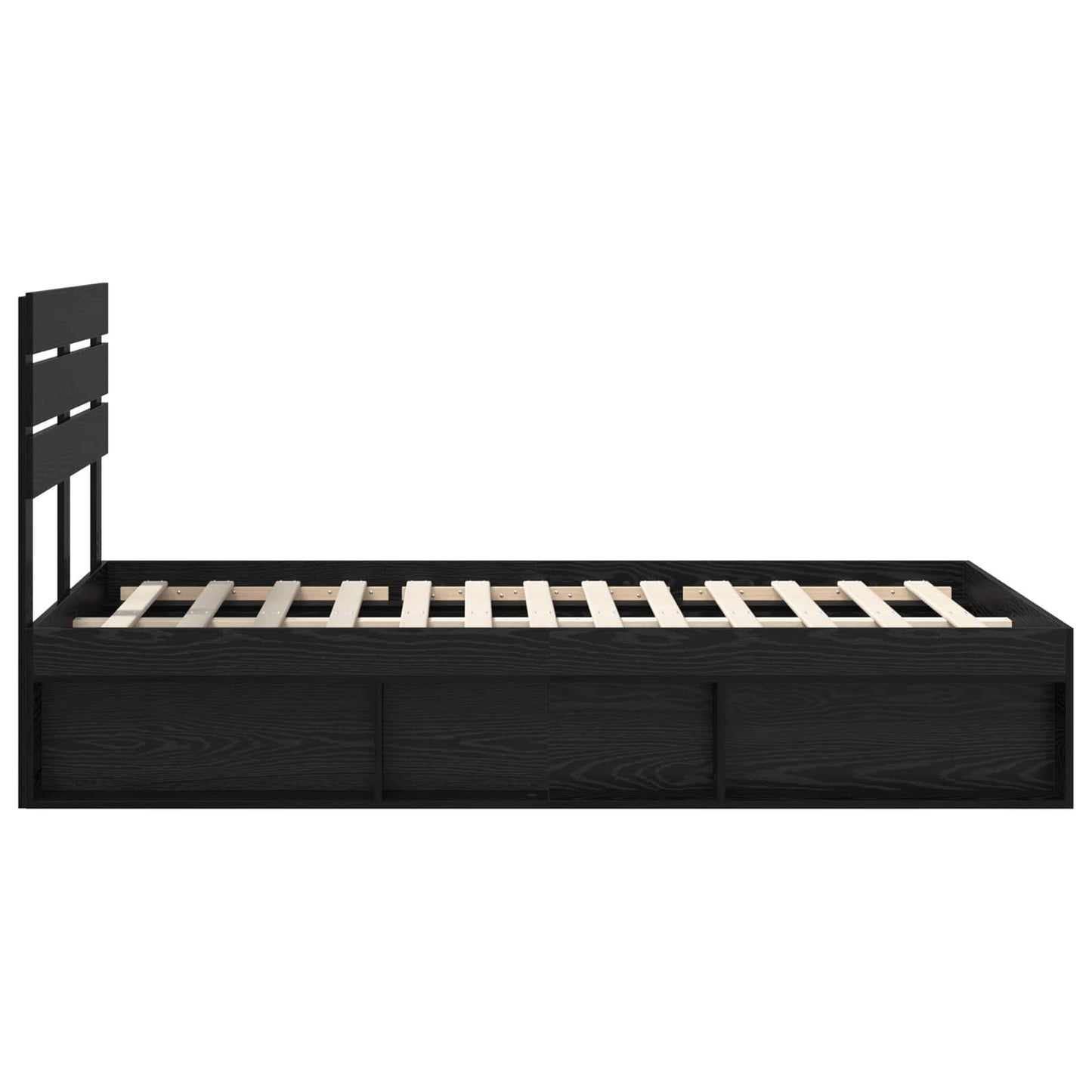 Struttura del letto Nero 135 x 190 cm Pino massello | homemem39