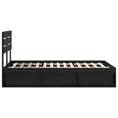 Struttura del letto Nero 135 x 190 cm Pino massello | homemem39