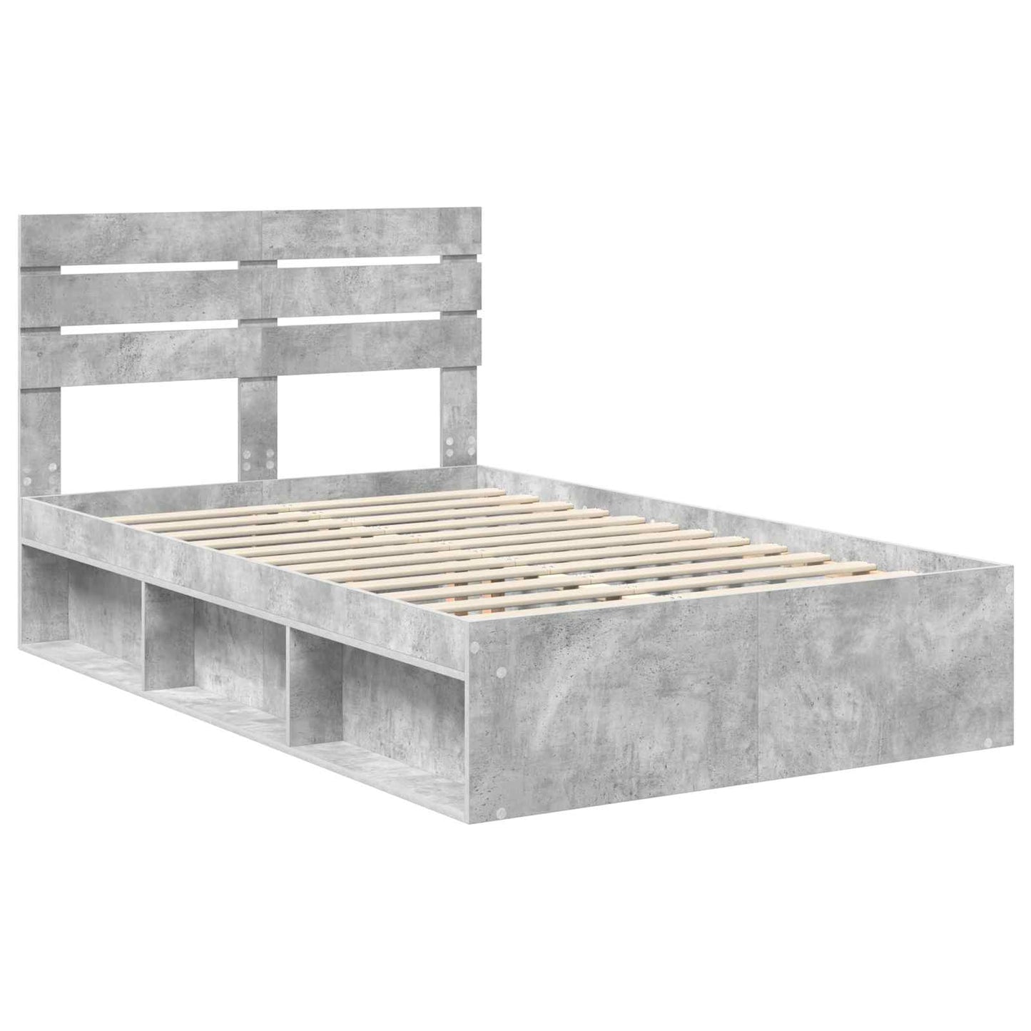 Struttura del letto Grigio Concretè 135 x 190 cm Pino massello | homemem39