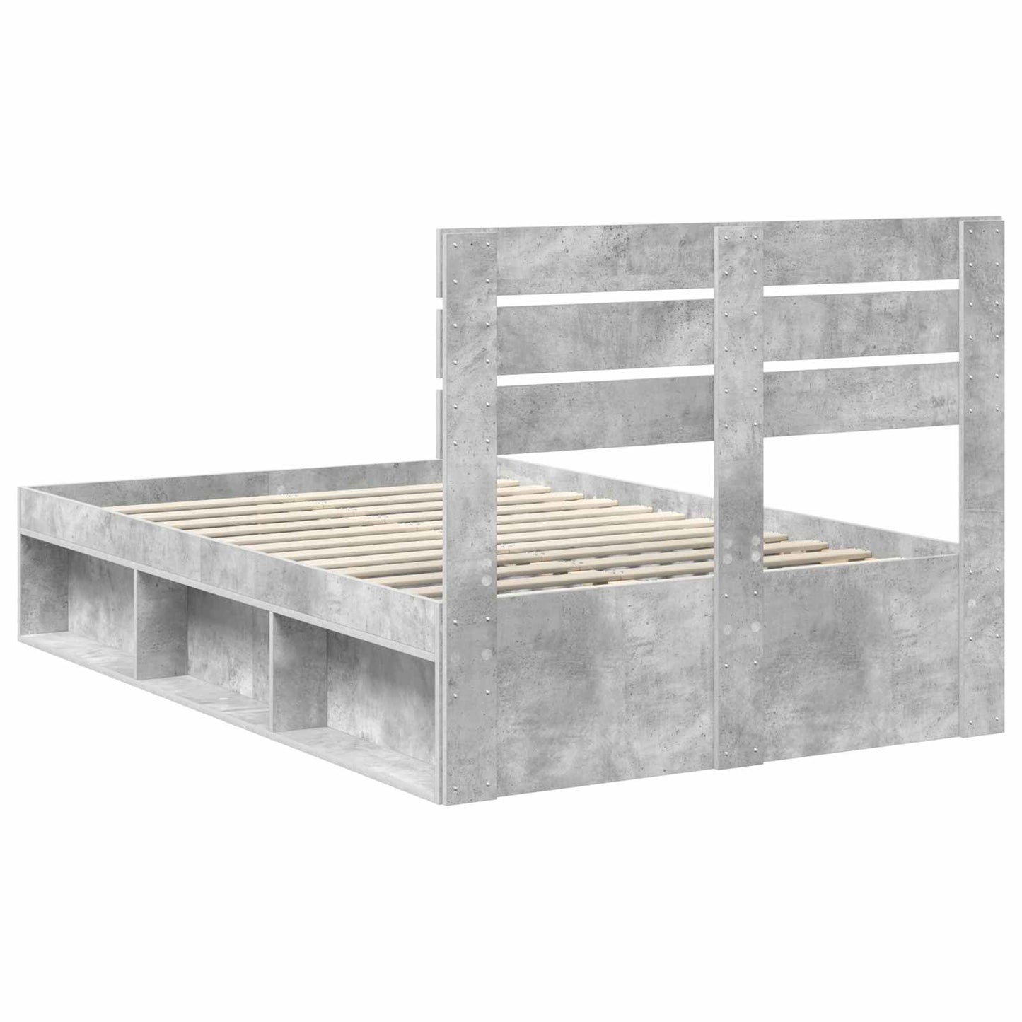Struttura del letto Grigio Concretè 135 x 190 cm Pino massello | homemem39