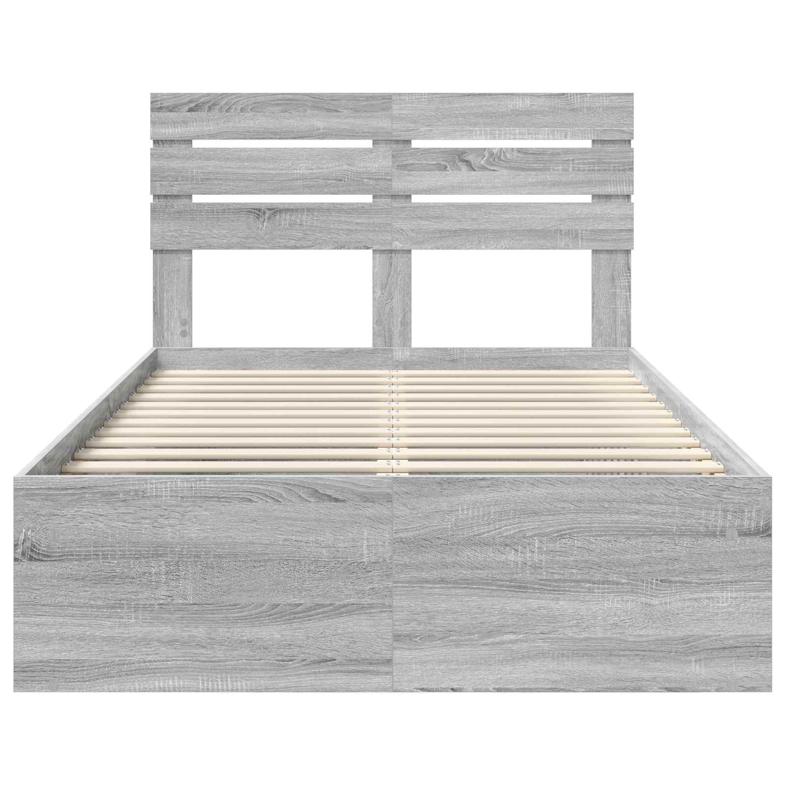 Struttura del letto Grigio Sonoma 135 x 190 cm Pino massello | homemem39