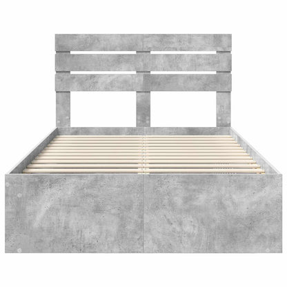 Struttura del letto Calcestruzzo 120 x 200 cm Pino massello | homemem39