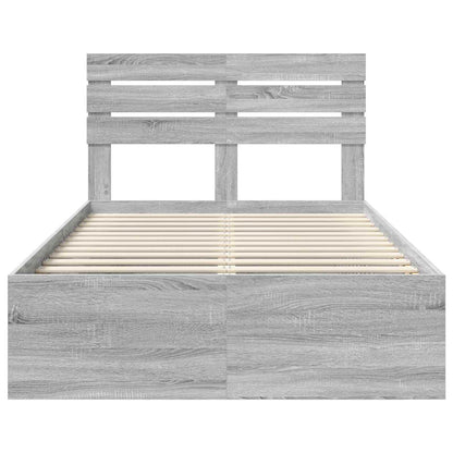 Struttura del letto Grigio Sonoma 120 x 200 cm Pino massello | homemem39