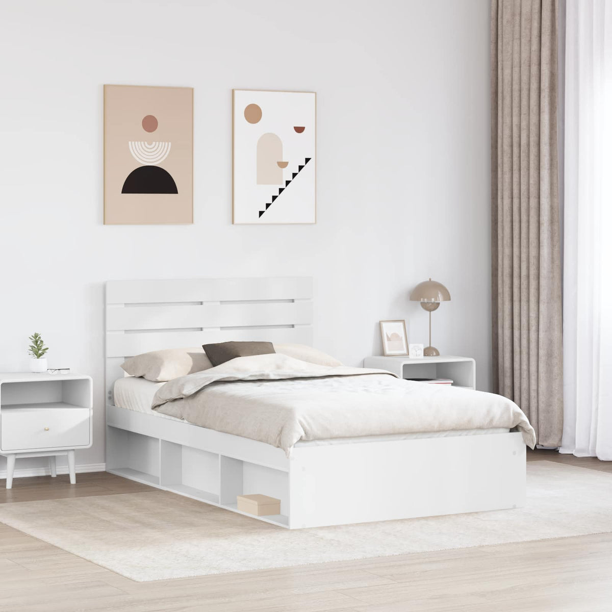 Struttura del letto Bianco 120 x 190 cm Pino massello | homemem39