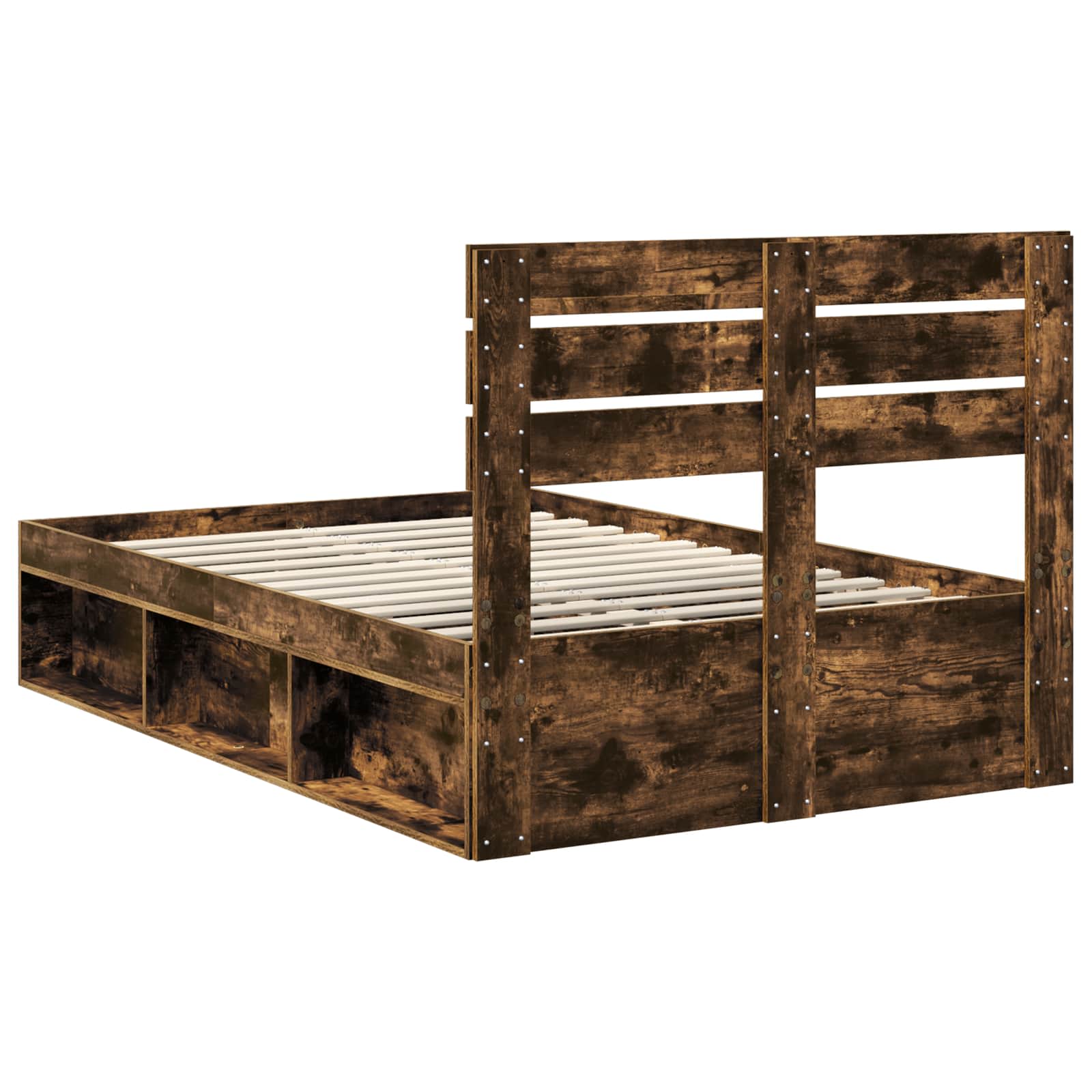 Struttura del letto Rovere fumé 120 x 190 cm Pino massello | homemem39