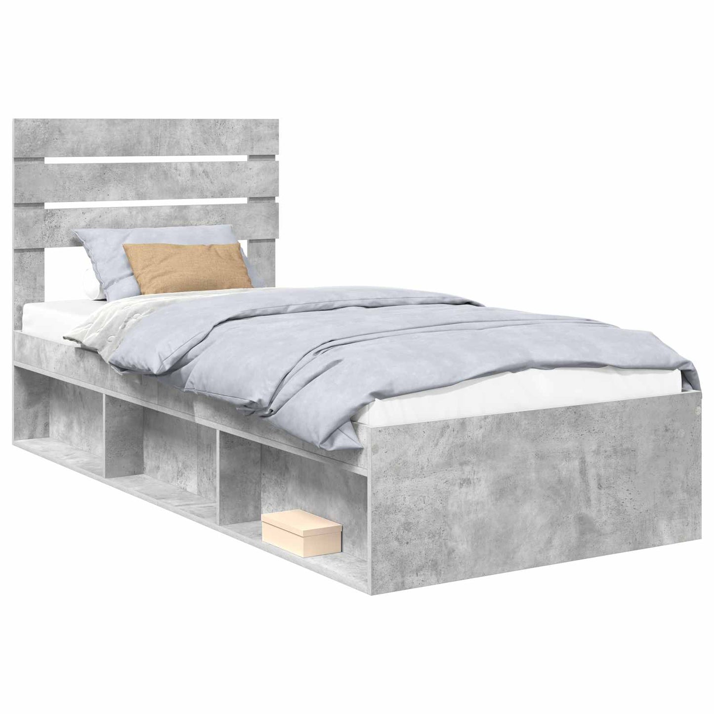 Struttura del letto Grigio Concretè 100 x 200 cm Pino massello | homemem39