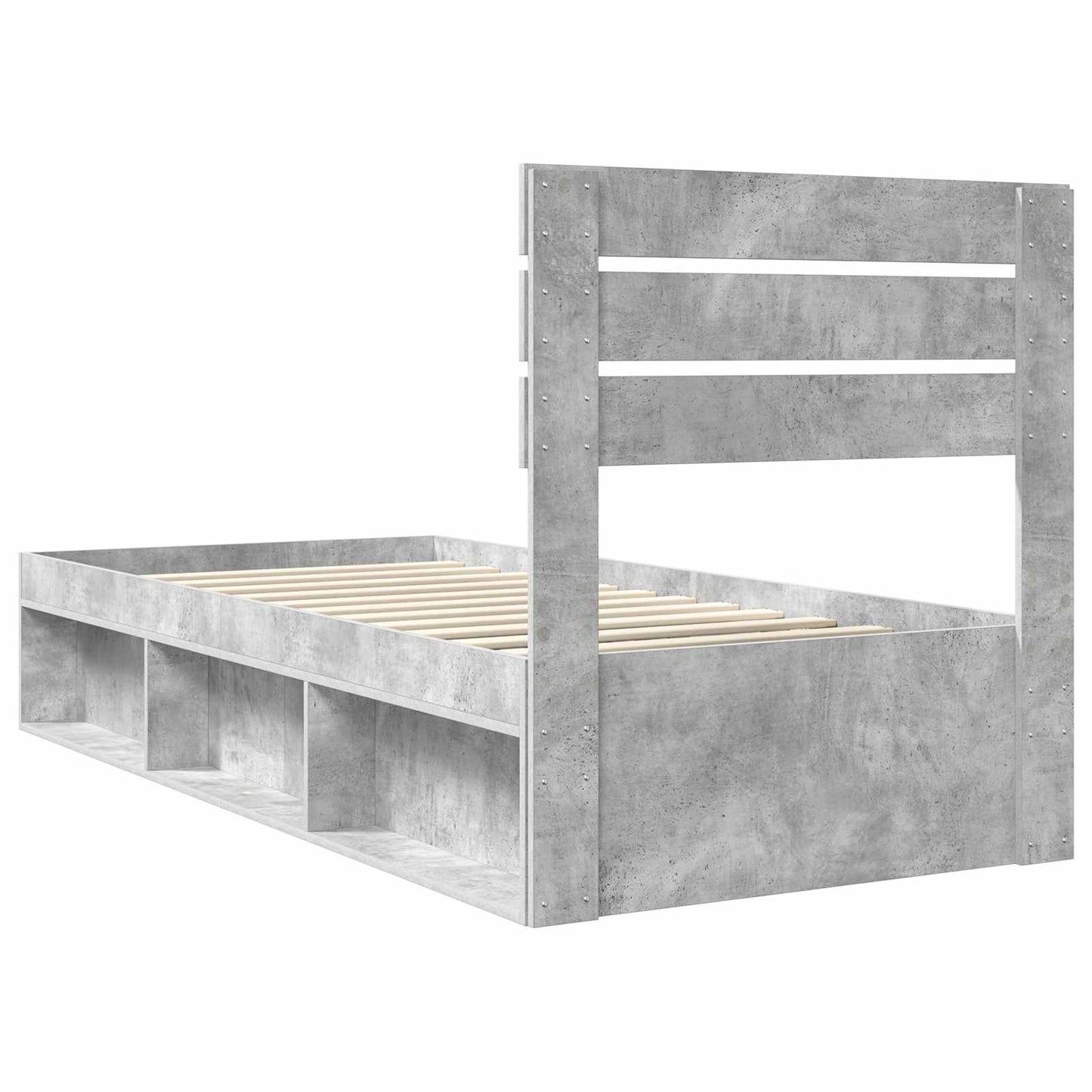 Struttura del letto Grigio Concretè 100 x 200 cm Pino massello | homemem39