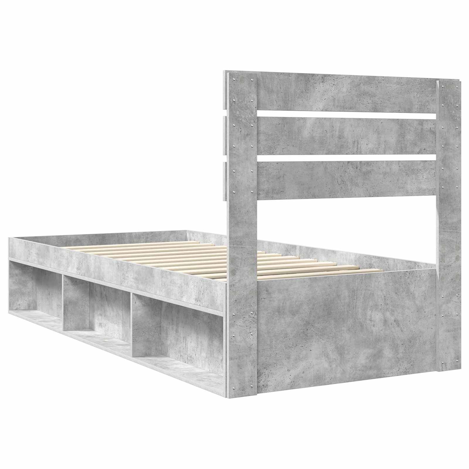 Struttura del letto Grigio Concretè 100 x 200 cm Pino massello | homemem39